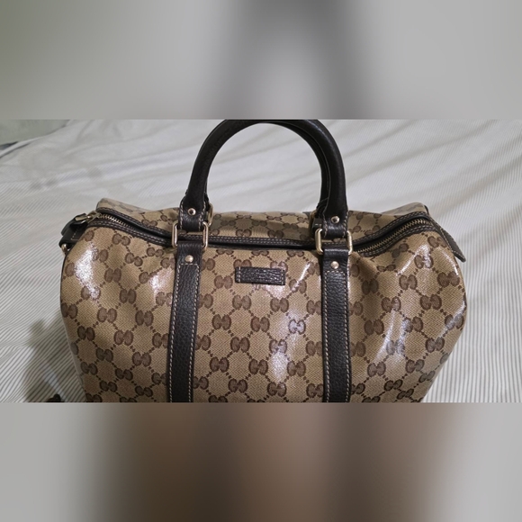 Gucci Handbags - Gucci Tan and Brown Monogram Travel Bag
